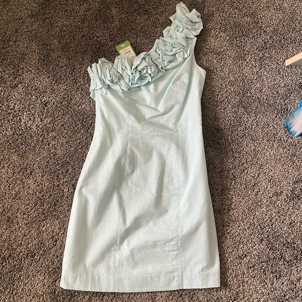 Lilly Pulitzer Vivienne Dress - NWT - Shorely Blue Lucky Seersucker - size 2